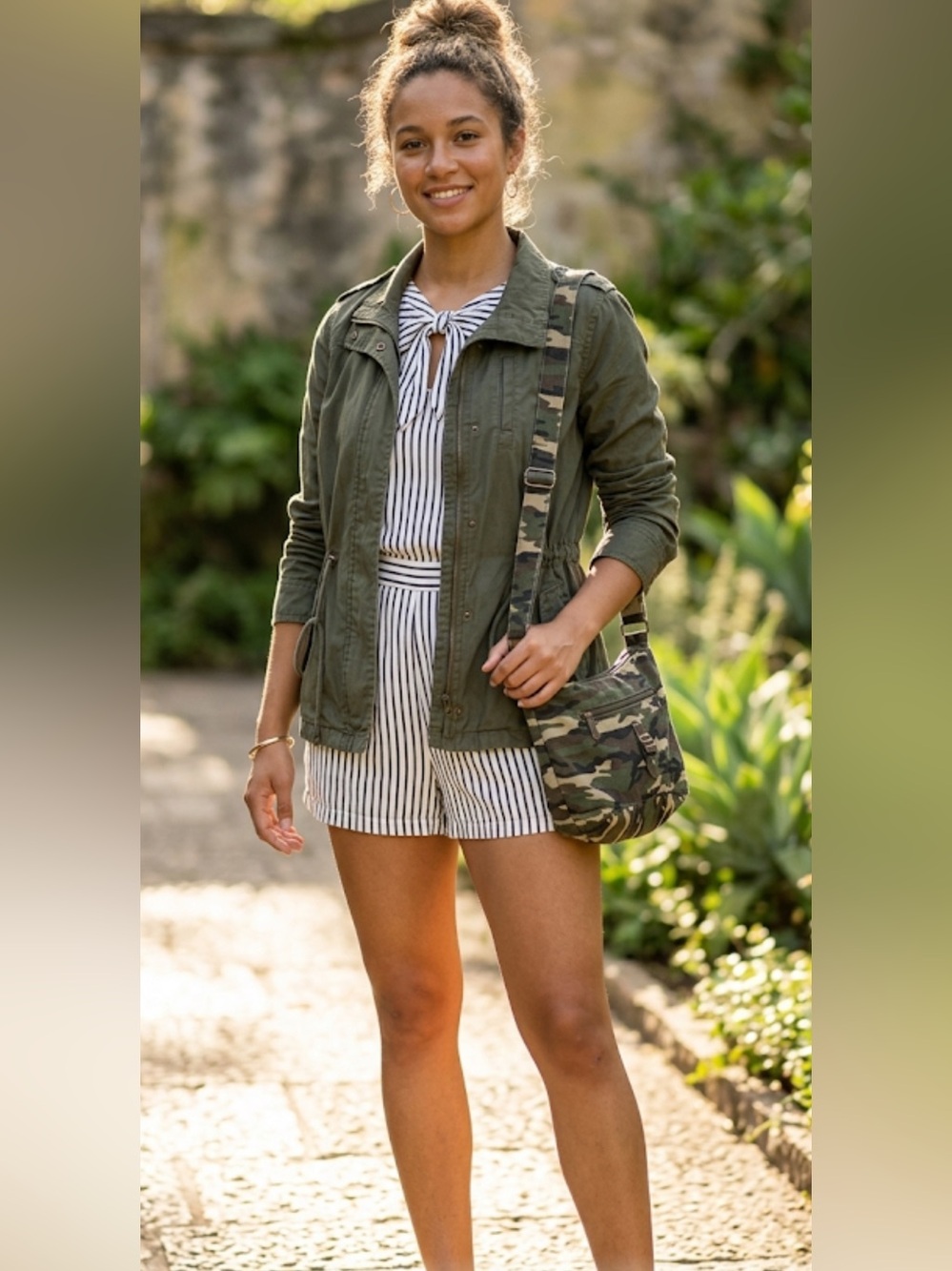 a.n.a Women's Green Utility Jacket